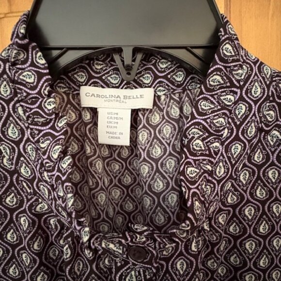 Carolina Belle ruffle collar print sleeveless blouse - Picture 3 of 4